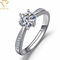 Sterling Silver Diamond Wedding Rings des femmes réglables
