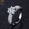 Zircon Diamond Engagement Rings Shiny Polish argenté