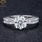 Zircon Diamond Engagement Rings Shiny Polish argenté